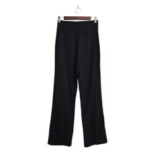 Lauren Vidal Paris High Rise Flat Front Straight Leg Pants In Black Sz 4 (T1)